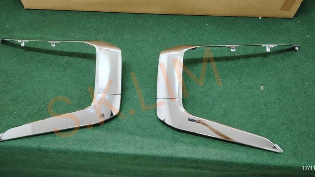 Mitsubishi Triton 2019' KL1 Bumper Moulding,Upper & Lower, High Spec Front Left & Right Set -Aftermarket *Chrome*