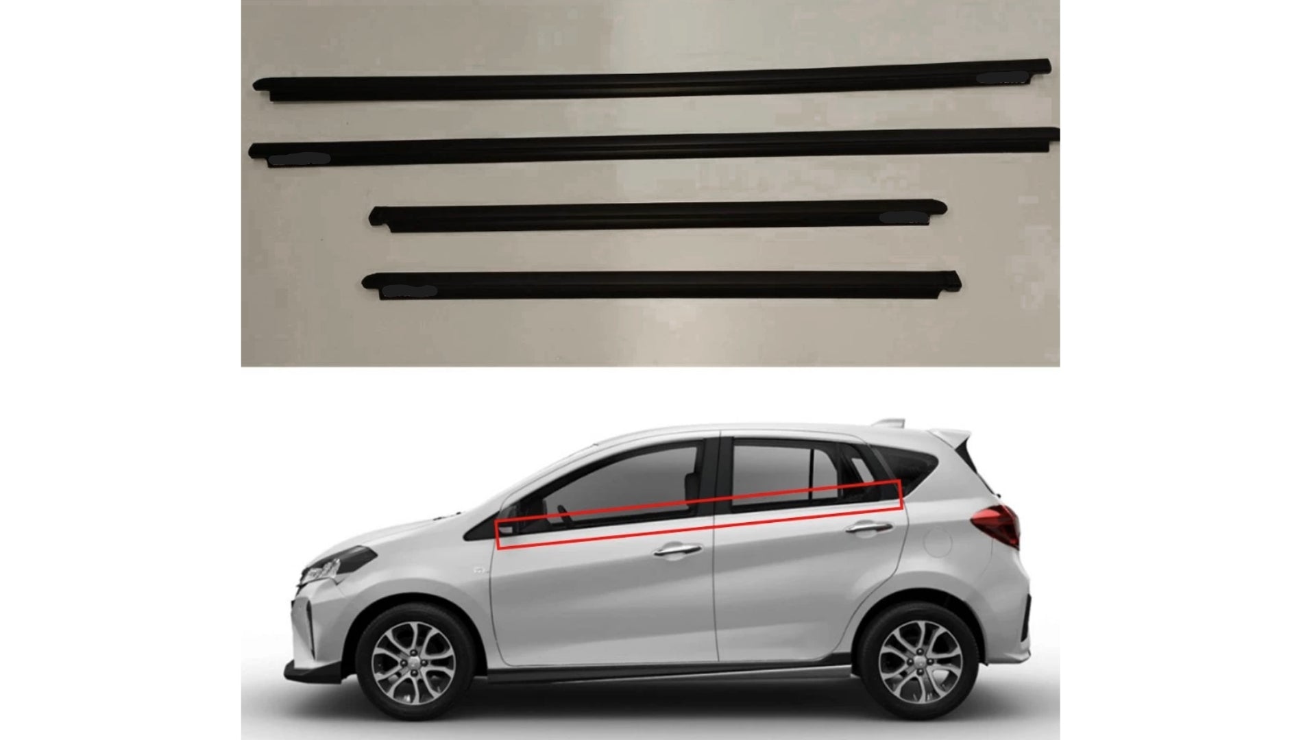 Perodua Myvi 2018 D20N Door Glass Moulding Front Right / Depan Kanan - Aftermarket